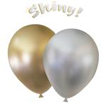 Party Essentials Very Shiny Gold & Silver Balloons 6St