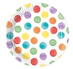 Multicolorwater Dots Fsc Paper Plates Next Generation Medium 20Cm 8St