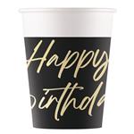 Elegant Happy Birthday Fsc Paper Cups 200Ml (Wm) 8St