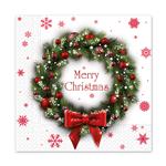 3 Ply Paper Napkins Three Ply Paper Napkins 33X33Cm Merry Xmas Wreath 20St