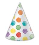 Multicolorwater Dots Fsc Paper Hats 6St