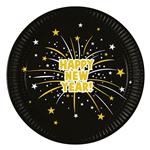 Midnight Happy New Years Flares Fsc Paper Plates Next Generation Large 23Cm 8St