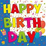 Kokliko Happy Birthday Two Ply Paper Napkins 33X33Cm 20St