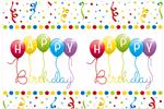 Happy Birthday Streamers Plastic Tablecover 120X180Cm 1St