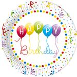 Happy Birthday Streamers Fsc Paper Plates Next Generation Large 23Cm 8St