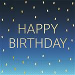 Golden Happy Birthday Blue Fsc Two Ply Paper Napkins 33X33Cm 20St