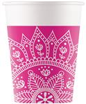 Everyday Designs Mandala Fuchsia & White Fsc Paper Cups 200Ml (Wm) 8St