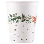 Christmas Holly Wreath Fsc Paper Cups 200Ml (Wm) 8St
