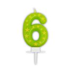 Birthday Candles Stars Numeral Candle No. 6 1St