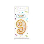 Birthday Candles Dots Numeral Candle No. 9 In Fsc Paper Box 1St