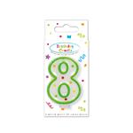 Birthday Candles Dots Numeral Candle No. 8 In Fsc Paper Box 1St