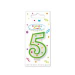 Birthday Candles Dots Numeral Candle No. 5 In Fsc Paper Box 1St