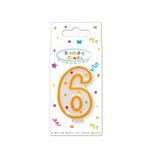 Birthday Candles Dots Numeral Candle No. 6 In Fsc Paper Box 1St