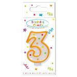 Birthday Candles Dots Numeral Candle No. 3 In Fsc Paper Box 1St