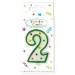 Birthday Candles Dots Numeral Candle No. 2 In Fsc Paper Box 1St
