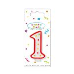 Birthday Candles Dots Numeral Candle No. 1 In Fsc Paper Box 1St