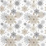 3 Ply Paper Napkins Hanged Silver & Gold Snowflakes 3 Ply Paper Napkins 33X33Cm 20St