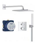 Grohe Precision Thermostat Perfect shower set met Vitalio Rain Mono 310 Cube Chroom