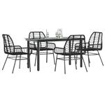 vidaXL 5-delige Tuinset poly rattan glas zwart
