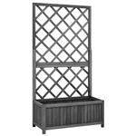 vidaXL Latwerkplantenbak 70x30x135 cm massief vurenhout zwart