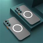 Matte Magnetisch Hoesje voor Samsung Galaxy S22 Plus - Draadloos Opladen Cover - Donkergroen