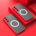 Matte Magnetisch Hoesje voor Samsung Galaxy S23 Ultra - Draadloos Opladen Cover - Rood