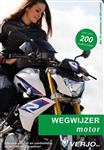 Motorfiets, wegwijzer in het verkeer / Verkeerswegwijzer