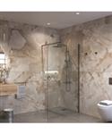 Sanivo Inloopdouche Ronde Hoek Glas 8mm Nano Coating Gunmetal Profiel met Stang (Alle Maten)