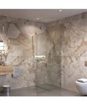 Sanivo Inloopdouche Ronde Hoek Glas 8mm Nano Coating Chroom Profiel met Stang (Alle Maten)