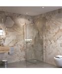 Sanivo Inloopdouche Ronde Hoek Glas 8mm Nano Coating RVS Profiel met Stang (Alle Maten)
