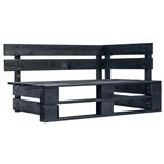 vidaXL Tuinhoekbank pallet hout zwart