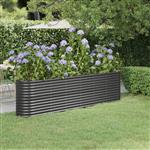 vidaXL Plantenbak 260x40x68 cm gepoedercoat staal antracietkleurig