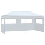 vidaXL Partytent pop-up met zijwanden 3x6 m staal wit