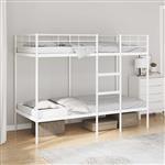 vidaXL Stapelbed zonder matras 100x190 cm staal wit