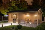 Blokhut met overkapping Maribel 680x300 Vuren