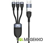 Conceptronic ETTA05B15 USB-kabel 1,5 m USB 2.0 USB C USB C/Micro-USB B/Lightning Zwart