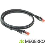 ACT Zwarte 5 meter PVC U/FTP CAT6A high flexibility tangle-free patchkabel snagless met RJ45 connect
