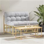 vidaXL Buiten zitplaatsen met kussen Lichtgrijs 110 x 75 x 71 cm Staal