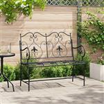 vidaXL Tuinbank Zwart 104 x 54 x 93 cm Staal