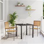 vidaXL Tuinstapelstoelen 2 pcs Bruin en Grijs 54 x 56 x 90 cm