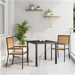 vidaXL Tuinstapelstoelen 2 pcs Bruin en zwart