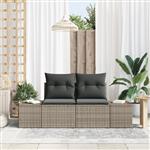 vidaXL Tuinbank Grijs 123 x 62 x 69cm poly rattan