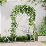 vidaXL Tuinbank met kussen Wit 104 x 54 x 93cm Staal