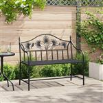 vidaXL Tuinbank Zwart 104 x 54 x 93cm Staal