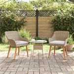 vidaXL Tuinstoel met kussen 2 pcs Beige 55 x 62.5 x 82cm poly rattan