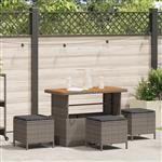 vidaXL Tuin Eetset Grijs Poly riet