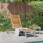 vidaXL Ligstoel 1-persoon Bruin 207 x 58 x 35cm Massief acaciahout