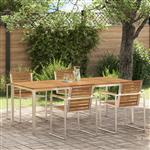 vidaXL BuitenEettafel Bruin 200x90x75cm Massief teak hout