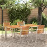 vidaXL BuitenEettafel Bruin 200x90x75cm Massief teak hout