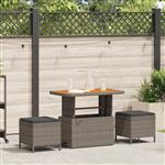 vidaXL Tuin Eetset Grijs Poly riet